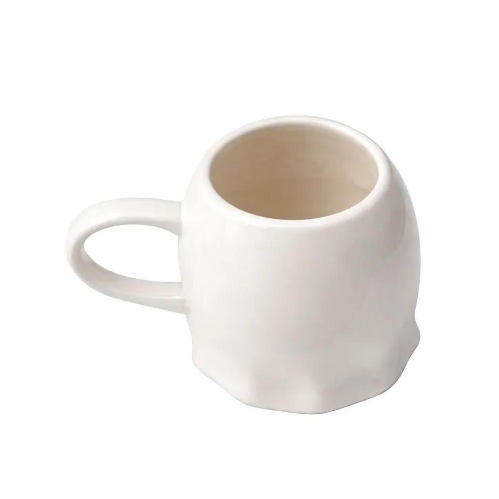 Williams Sonoma Hand-Painted Ghost Mug 19oz Halloween Stoneware Rosy Cheeks NWT